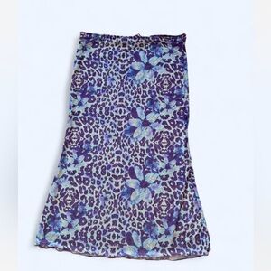 Tiger Mist leopard floral maxi skirt coverup